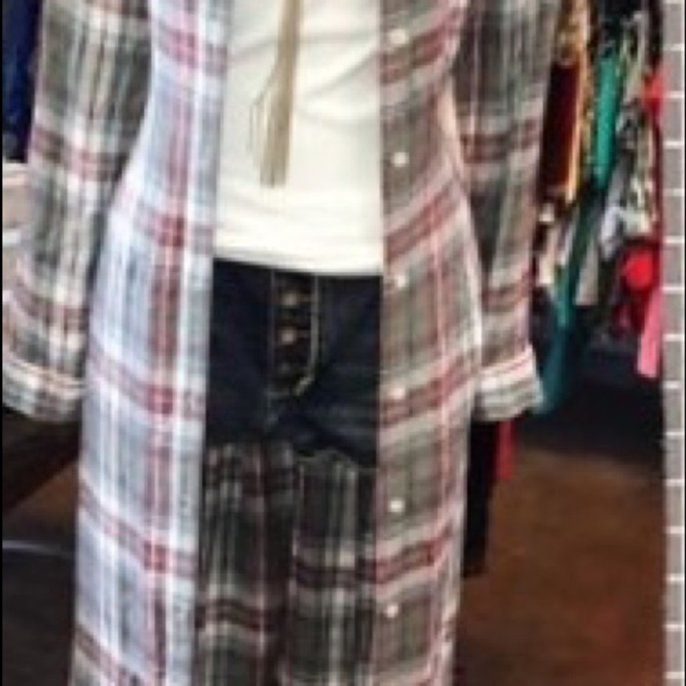 Full length plaid maxi tunic by Treasure & Bond